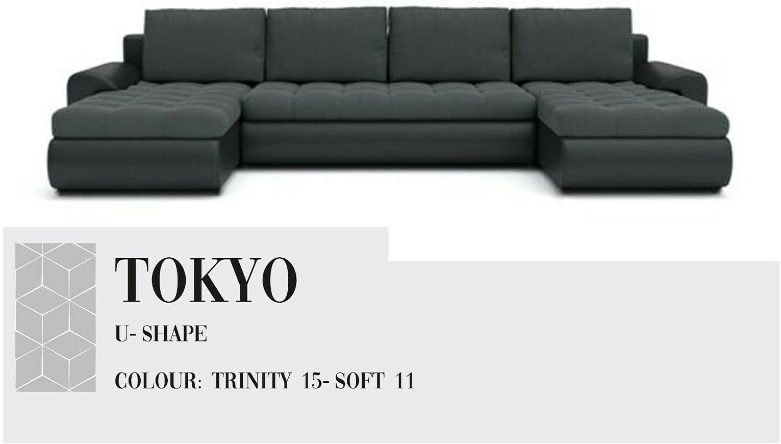 ROMANO FURNITUREDOUBLE SOFA BED ETNA GREY