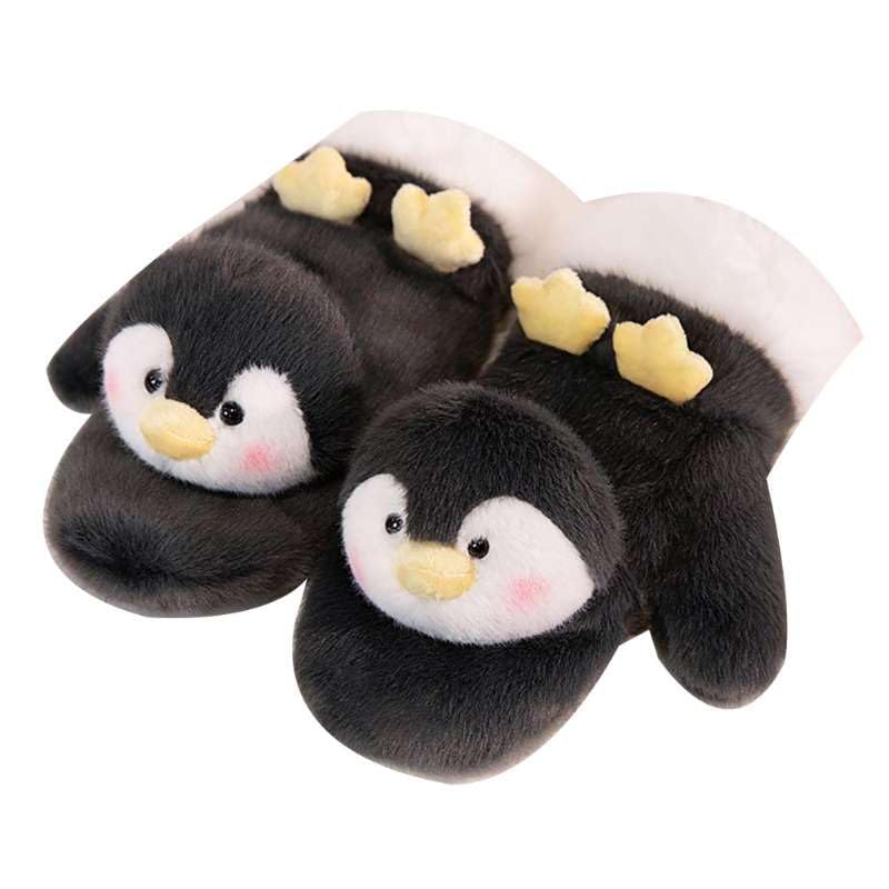 Capybaras Plush Gloves Animals Winter Warm Penguins Gloves for Cycling Biking and Sporting Driving(1 pair)