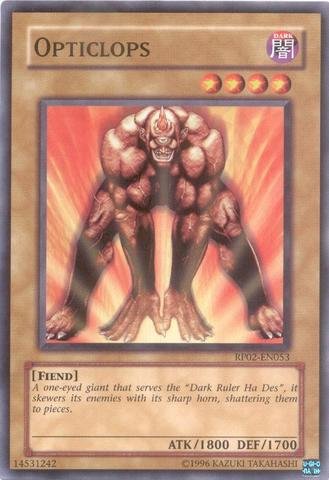Amazon.com: Yu-Gi-Oh! - Opticlops (RP02-EN053) - Retro Pack 2 - Unlimited  Edition