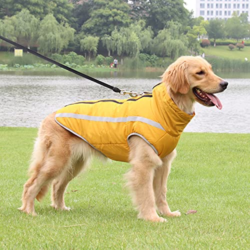 FEimaX Hundemantel Hundejacke wasserdichte Reflektierende Wintermantel mit Fleece Gefüttert Hund Welpen Warm Mantel Haustier Kleidung Wintermantel für Kleine Mittlere Große Hunde