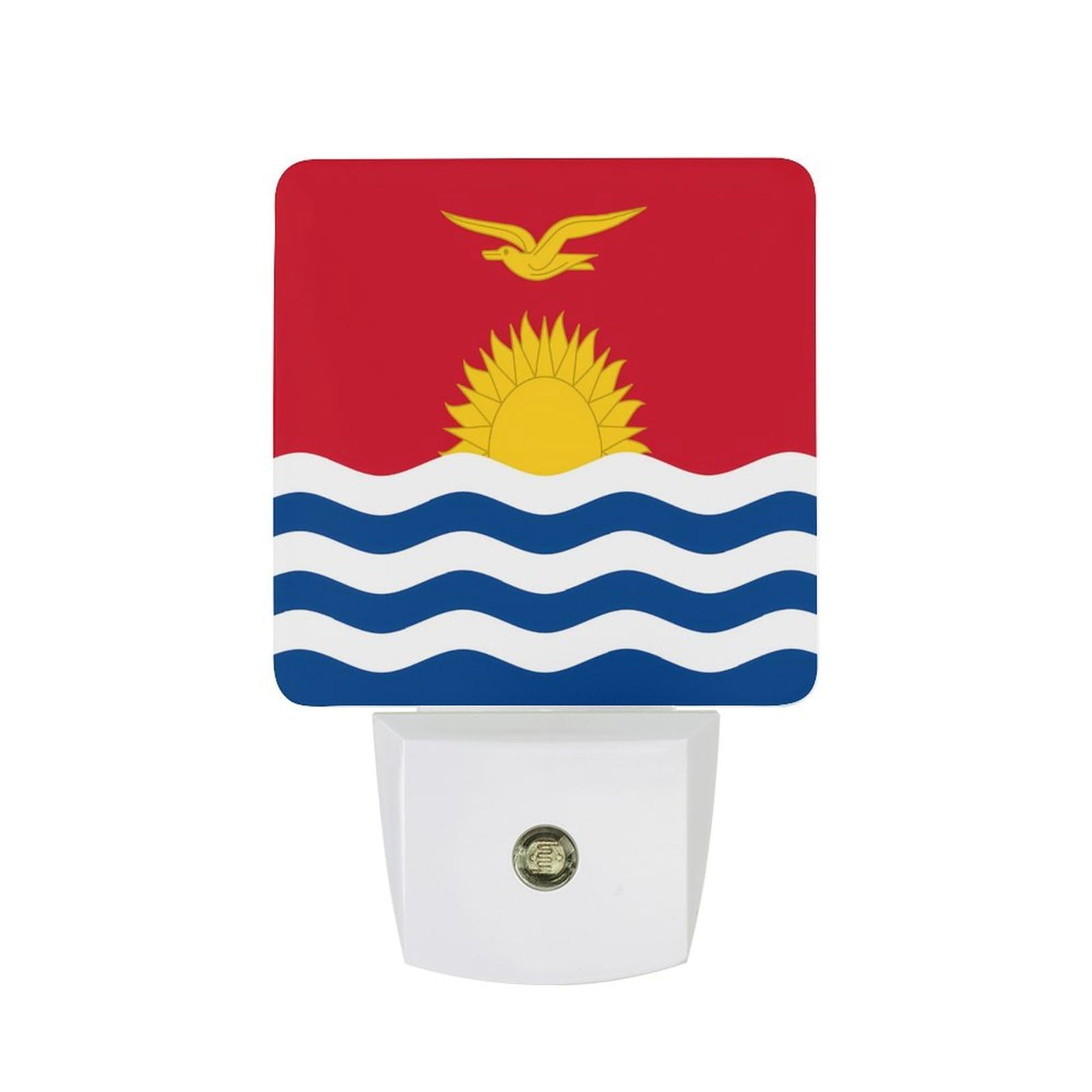 Nqrxadcrt Style Kiribati Flag Night Light Plug In Wall Lights Bedside Lamp Bedrooms Home Hallways Decoration