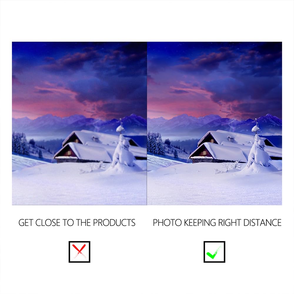 YongFoto 1,5x1m Toile de Fond Paysage Couvert Neige Montagne élégante Village Maison Arbres clôture en Bois Joyeux Noël d'hiver Fond Décors Studio Photo Video Fete Photographie Accesorios - 5