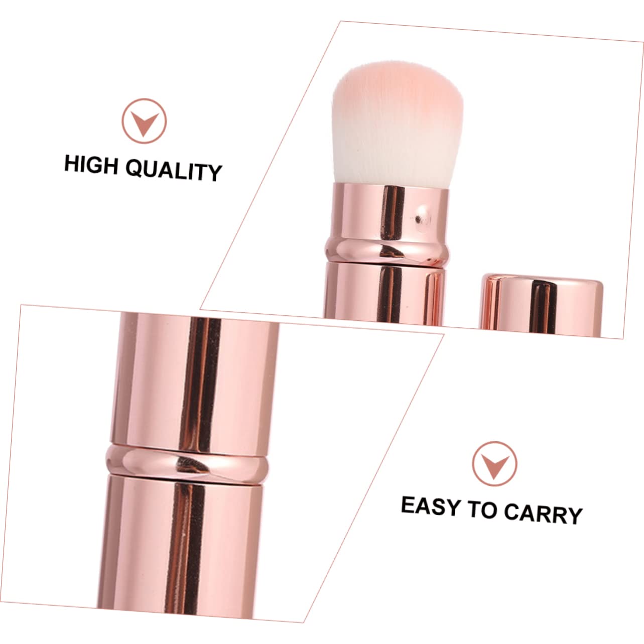 LIFKOME Retractable Blush Brush Cosmetics Makeup Tool Fluffy Nylon Pink for Liquid/powder Application