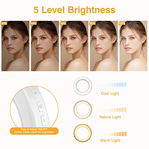 Kimwood Ringlicht zum Anklippen, wiederaufladbar, 60 LEDs, Selfie-Ringlicht für Handy, Laptop, Tablet (3 Modelle, 5… – Bild 5