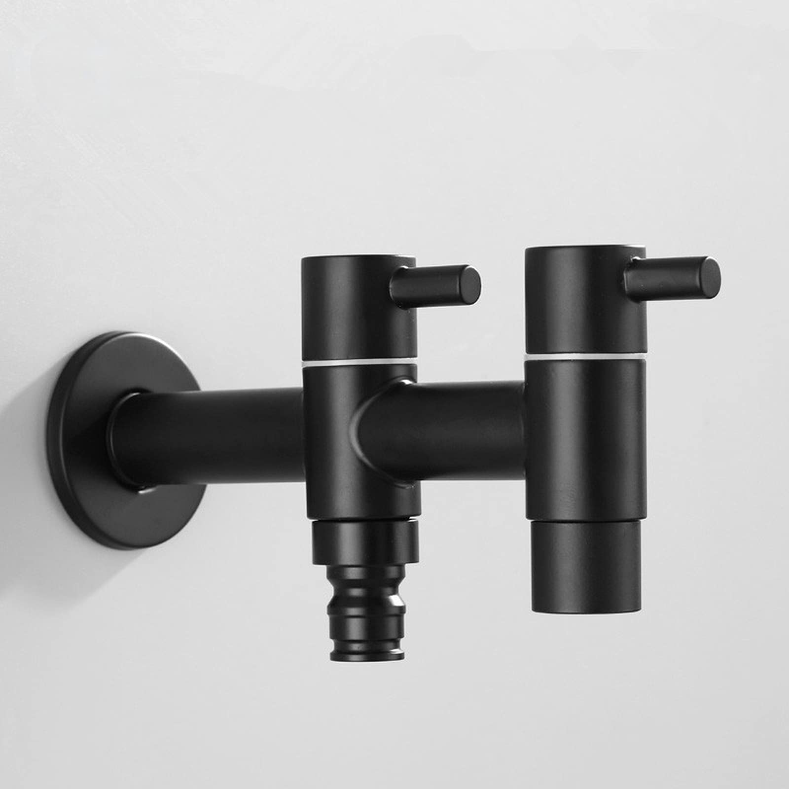 Rubinetto per lavatrice doppio multifunzione nero Rubinetto a parete per bagno in acciaio inossidabile Rubinetto per mocio Rubinetti per acqua da giardino per esterni resistenti Star of Light