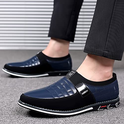 Fashion Style Men's Breathable Comfortable Business Slip On Work Leisure Solid Color Leather Mens House Shoes Leather3