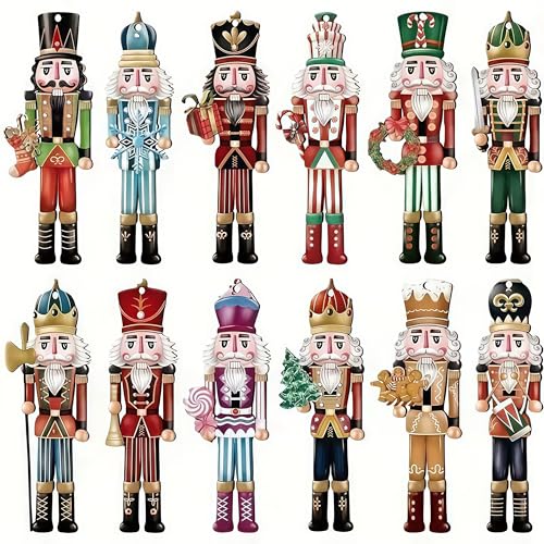 XINFTEU Weihnachts-Nussknacker-Ornamente Aus–8 cm-Figuren,Soldat,...
