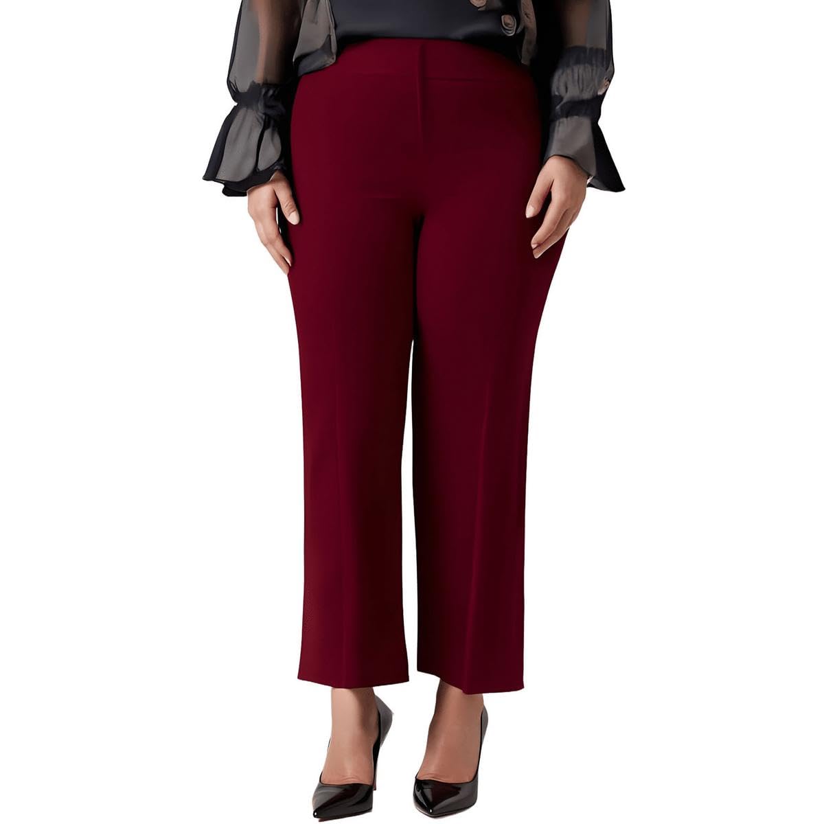 Kasper Womens Fly Front Slim Pant Unlined
