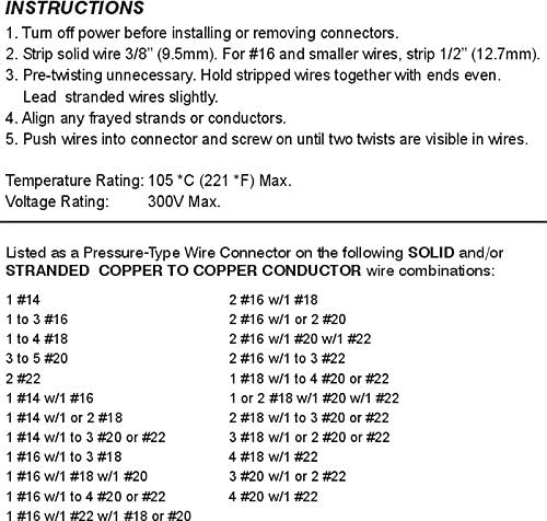 100 PCS Blue Wire Connector, P2 Type Easy Twist-On Ribbed Cap - UL Listed