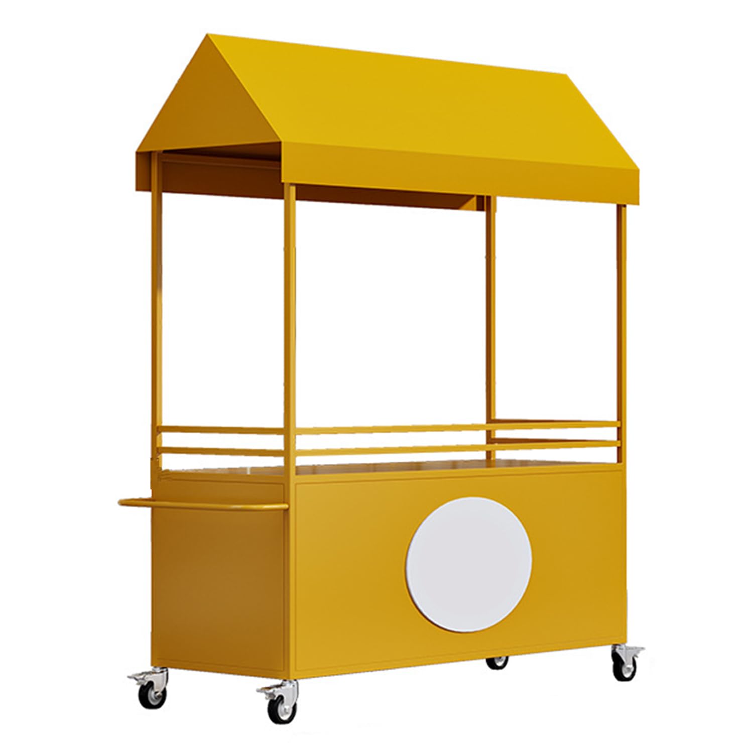 Carrello portavivande con tettoia resistente alle intemperie, chiosco venditore ambulante per catering, feste, mercati, piccole imprese, uso esterno (200 cm, giallo)
