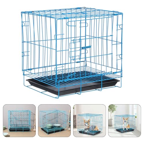 Cage en fer bleu pour lapins avec espace sécurisé et structure solide - 8