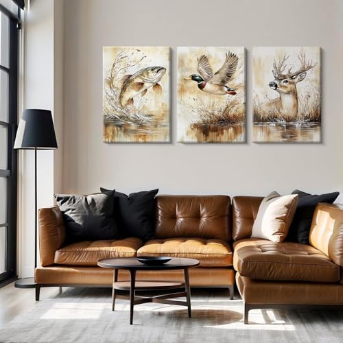 Hunting Nursery Wall Art Decor Wildlife Boys Room Pictures Fishing Poster by Pouydmi - Used condition - Image 4