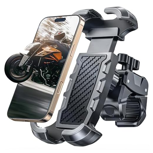 CIRYCASE Soporte Movil Bicicleta, [Abrazadera Antivibración] [Seguridad Total] Soporte Móvil Moto para Manillar de Scooter Bici, [1s Poner & Tomar] Suporte Telemóvel Moto para Teléfonos de 4.7" a 6.8"