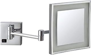 Nameeks AR7701-CR-5x Glimmer Square Wall Mounted LED 5x Magnification Makeup Mirror, Chrome