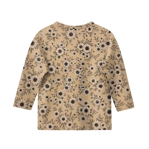 Clothes for Teen Girls 3/4 Length Sleeve Round Neck Shirts Pullover Blouses Summer Cute Three Quarter Length Tops2