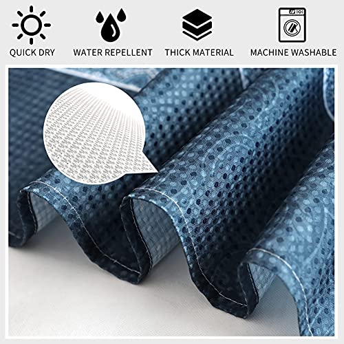 Blue Moroccan Shower Curtain Navy Blue And White Paisley Boho Shower Curtain For Bathroom Decor Dark Royal Indigo Blue Floral Farmhouse Shower Curtain With Hooks Water Repellent Standard Size 72X72 #TOP3