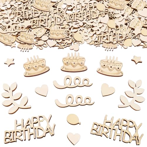 Konfetti Geburtstag Tischdeko - 100 Stück Holz Streudeko, Deko für Mädchen Junge Kinder, Partys Dekoration