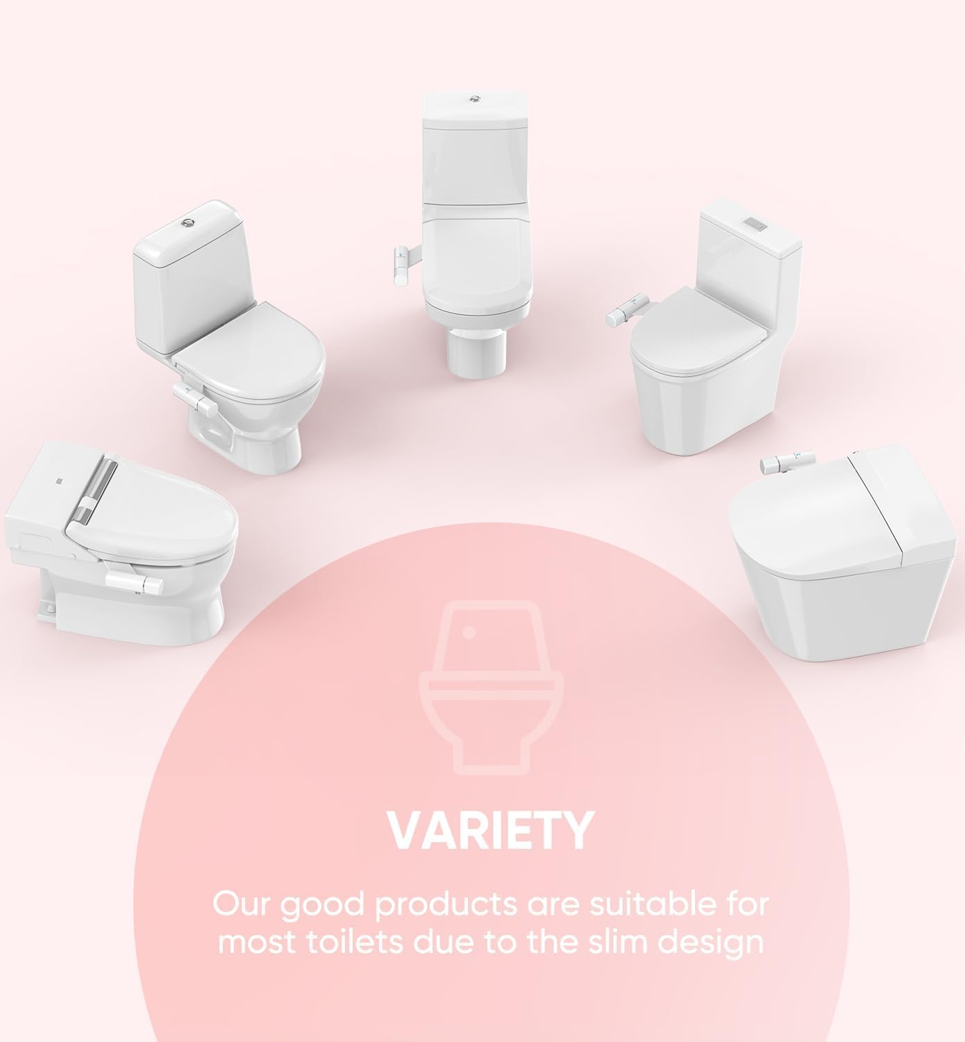 Ultra-Slim Bidet Attachment Posterior Feminine Wash- Retractable Dual Nozzles Non-Electric Bidet Attachment for Toilet Seat Adjustable Fresh Cold — view 6
