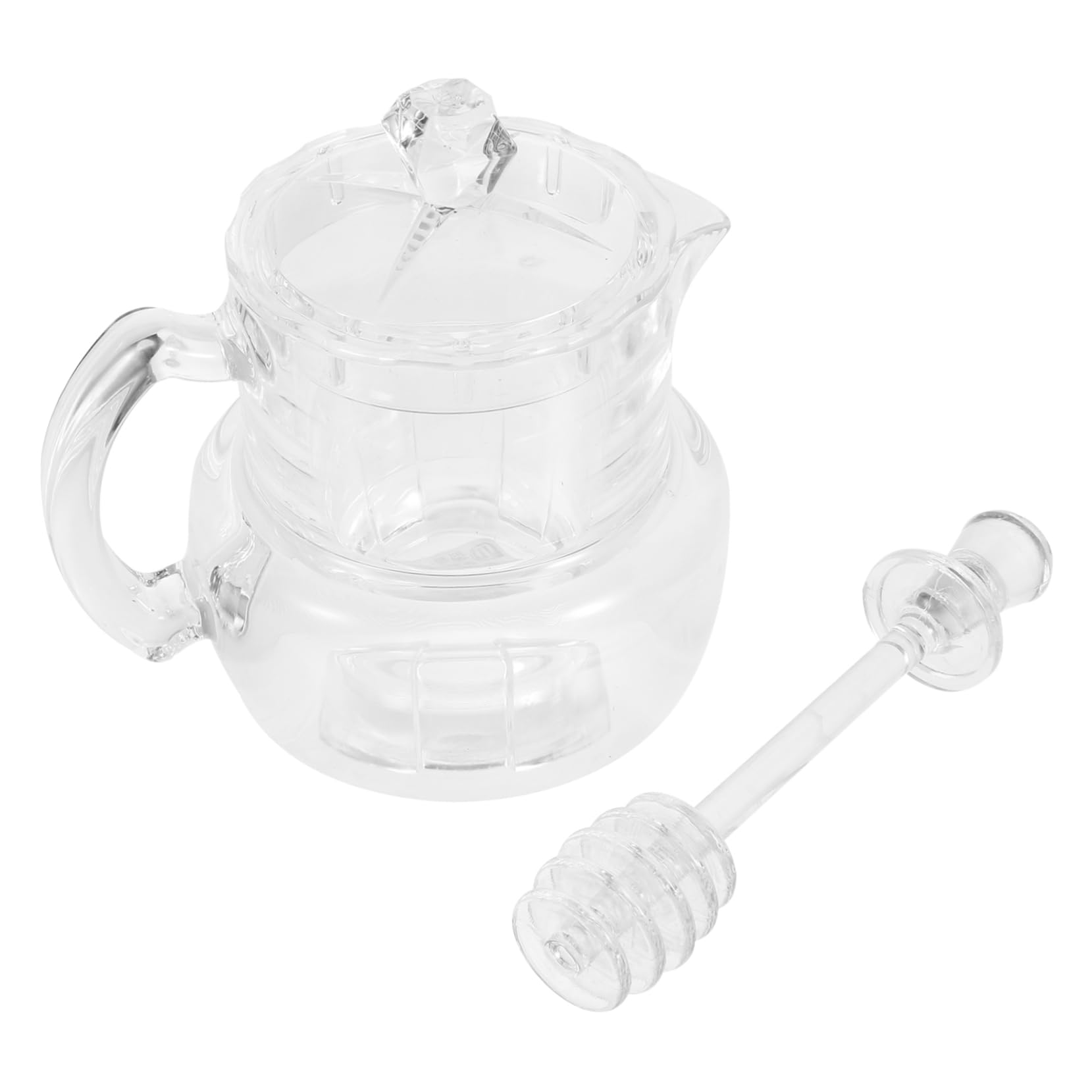 BRIGHTFUFU Elegant Acrylic Honey Jar Honey Pot Syrup Dispenser Kitchen Gadget Honey Jar Party Fav