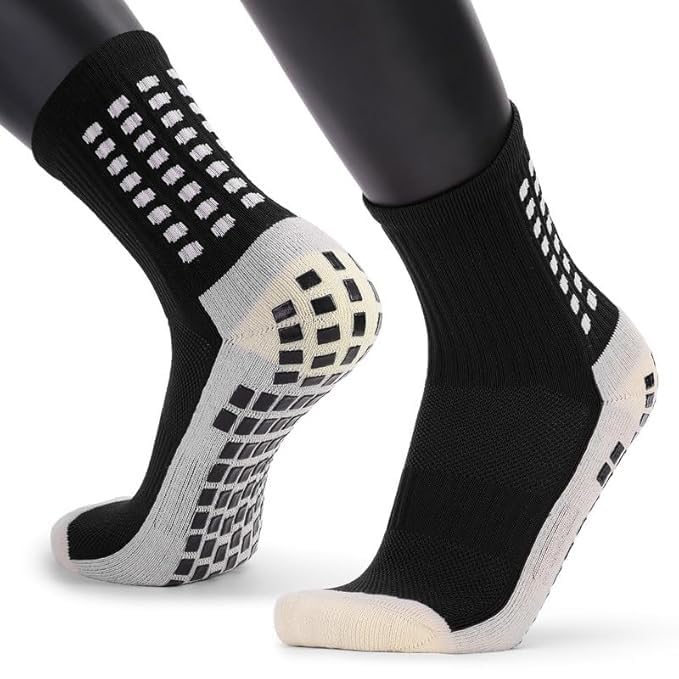 Professional Sport Regular Socks For Men Women, Rubber Anti-Slip Sport Socks Soccer Socks Breathable Sport Socks Compression Socks Sports Socks Men One Size, Black-image-46