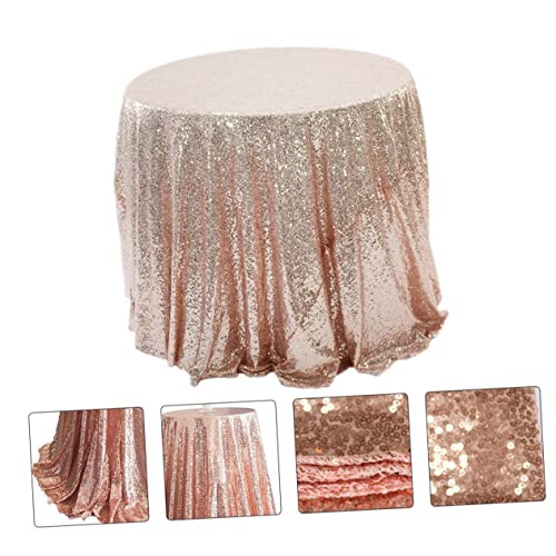 Nappes de mariage sequin rose housse de table ronde décorative pour banquets - 6