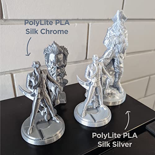 Image of Polymaker Silk PLA Filament 1.75mm, Shiny Silver 3D Printer 1kg - PolyLite 1.75mm