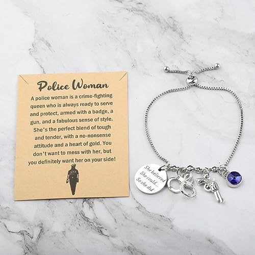 FAADBUK Police Officer Bracelets for Her Police Women Appreciation Gift Police Academy Graduation Gift3