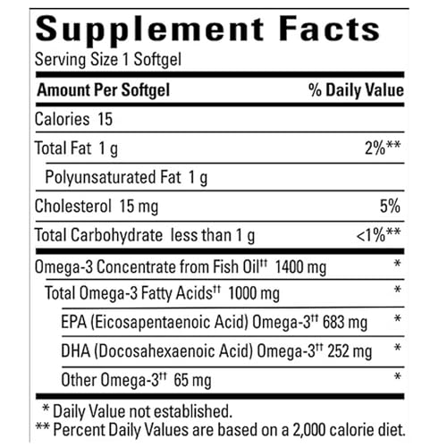 Image of Nature Made Ultra Omega-3 Burpless Fish Oil 1400 mg Softgels w. Omega 3 1000 mg 130 Ct