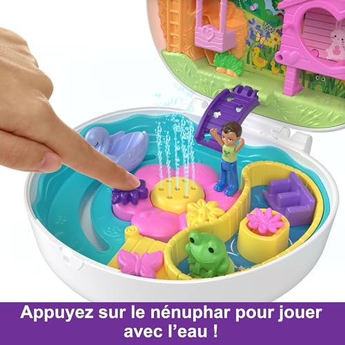 Polly Pocket Coffret Jardin Lapin avec 2 Mini Figurines 12 Accessoires 2 Accessoires Qui Changent De Couleur Jeu D’Eau Jouet Enfant Dès HKV36 - vue 3