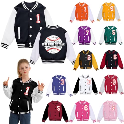 Custom Kids Varsity Jacket Customized Birthday Baseball Jacket Custom Outerwear Personalized Coat for Boys2
