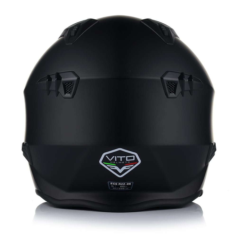 KASK MOTOCYKLOWY | VITO BRUZANO MAT | OTWARTY + ODPINANA SZCZĘKA + BLENDA 2XL (61cm)