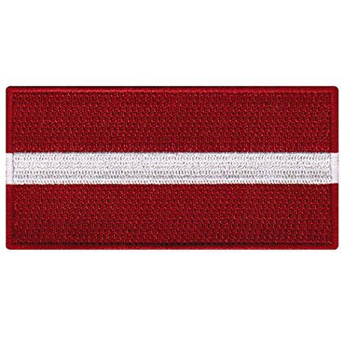 Cypress Collectibles - Latvia Flag Patch - Embroidered AppliquÃ© - European Country Iron On Patches - Dimensions: 3.5" x 1.75"