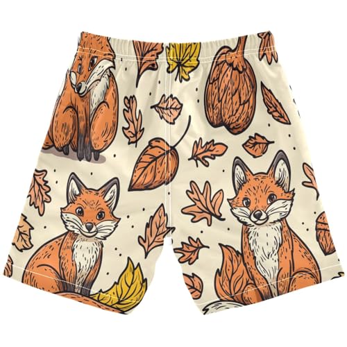 Boys Beach Board Shorts Red Fox Animal Swim Trunk Teen Swimwear 8-16Y Multicolor2