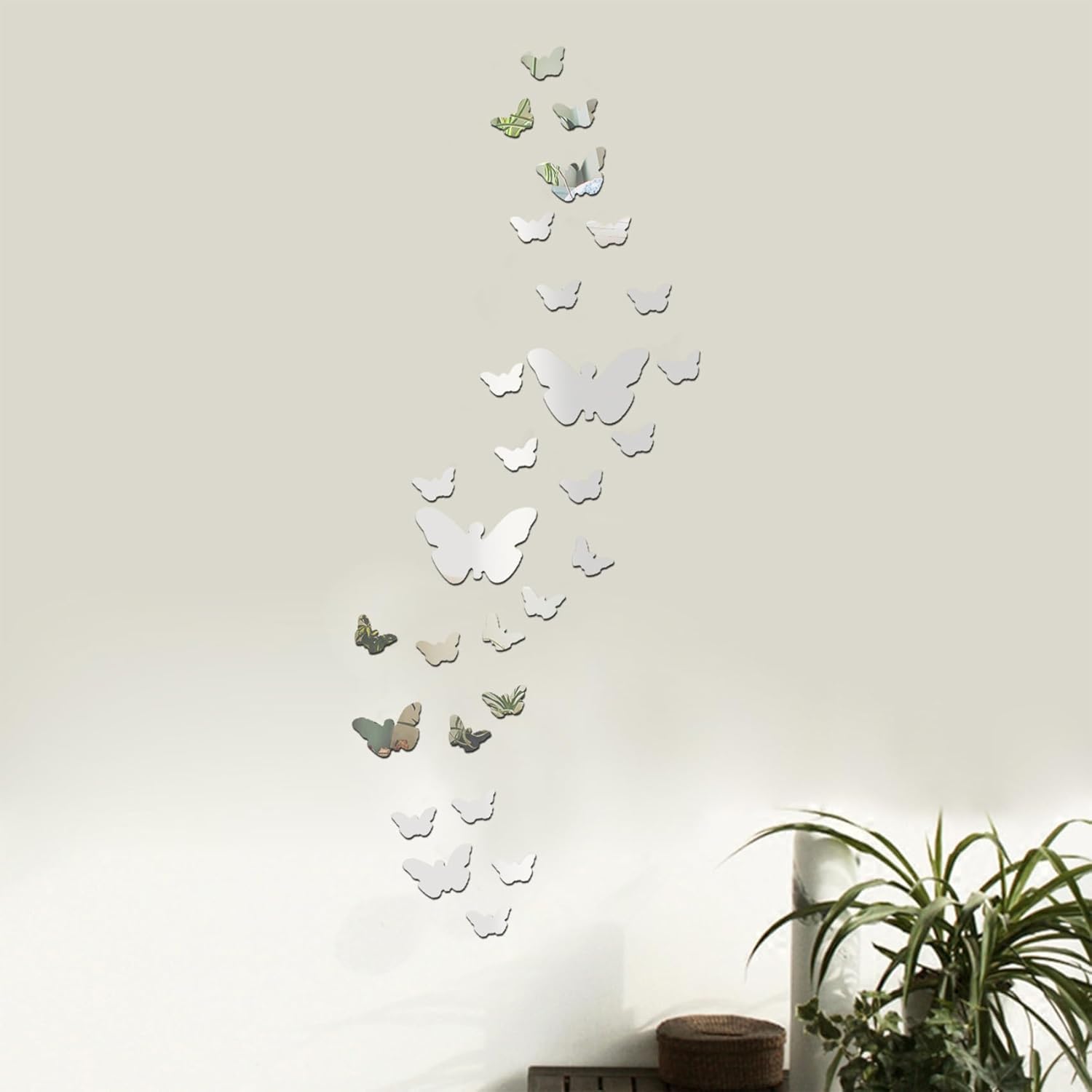 Miroir autocollant papillon LAGAHS lot de 35 pour armoire
