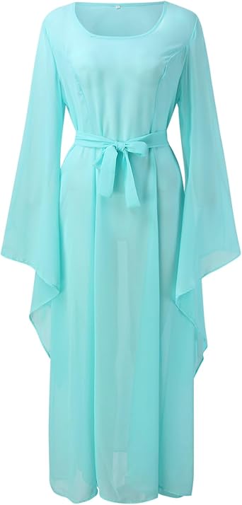 Gothic Halloween Kleid Damen - Mittelalterliches Kostüm Mit Trompetenärmeln