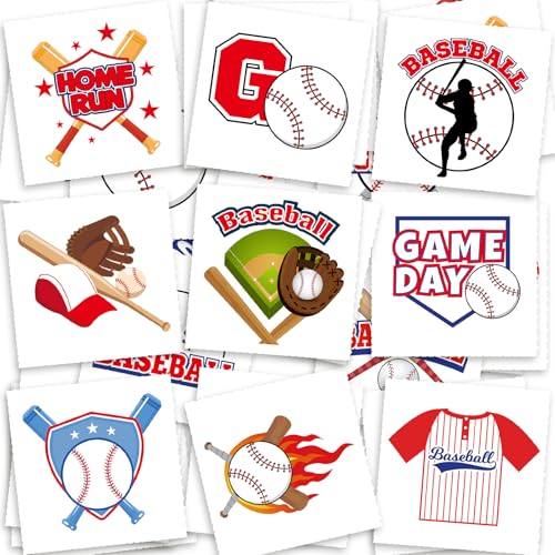 Ceiba Tree Baseball Temporary Tattoos Baseball Party Supplies 90Pcs Softball Tattoos Sports Theme Party Favors