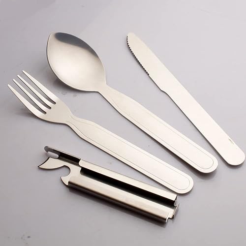 Miniatura 4 de Juego de 2 cubiertos de pícnic, juego de cubiertos extra fuertes, juego de cubiertos ultra fuertes, juego de 3 piezas para uso doméstico, viajes,