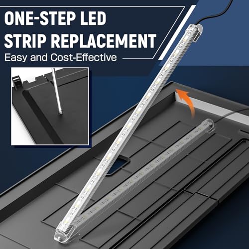 Image of LED Aquarium Hood, White Lights, Fits 24 inch Framed Aquariums, Black