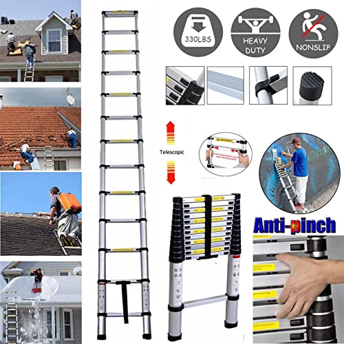 16.4FT/5M Aluminum Telescoping Extension Ladders, Multi-Purpose Foldable Aluminum Telescopic Ladder,EN131 Standards Portable Lightweight Extension Ladder with Non-Slip Feet Max Load 330lb/150kg 5 16.4FT/5M Aluminum Telescoping Extension Ladders, Multi-Purpose Foldable Aluminum Telescopic Ladder,EN131 Standards Portable Lightweight Extension Ladder with Non-Slip Feet Max Load 330lb/150kg - Image 5