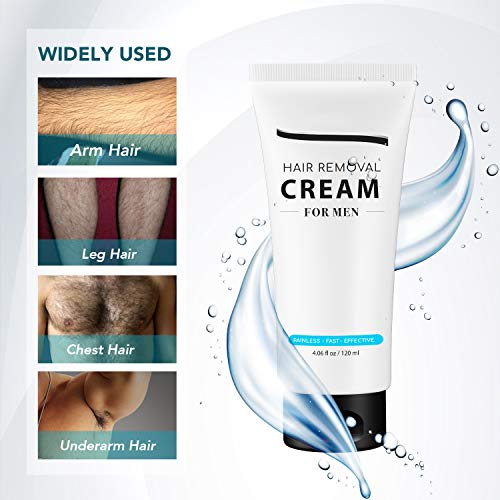Hair Removal Cream for Men - Premium Painless Hair Removal - Skin Friendly & Fast & Effective - Depilatory Cream (120ml)