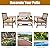 Outvita 4-Piece Acacia Wood Patio Furniture Set, Outdoor Seating Chat Set with Off-White Cushions, Patio Conversation Set with Coffee Table, Loveseat, Garden, Backyard, Poolside