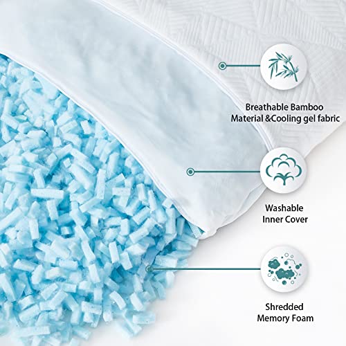 BETU-Pillows-Shredded-Memory-Foam-Pillow-with-Adjustable-Loft-Perfect-for-Stomach-Back-Side-Sleepers-Breathable-Washbale-Bamboo-Cooling-Bed-Pillow-Cover-CertiPUR-US-Queen-Size-1-Pack