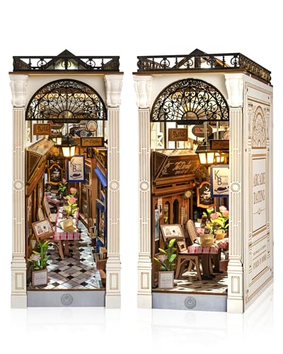 Rolife DIY Book Nook Kit 3D Wooden Puzzle for Adults - European Arcade Street Scene 10' Miniature...
