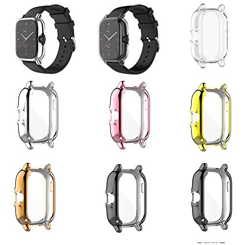TenCloud Cases Compatible with Amazfit GTS 3/GTS 2 Smartwatch Men Women Watch Case Soft TPU Shockproof Bumper Cover Screen Protector Case for Amazfit GTS 2/GTS 3 Only (7 Colors)