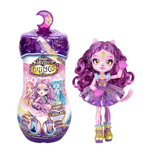 Magic Mixies Pixlings, Muñecas Pixlings Mágicas, 4 Muñecas Diferentes: 2 Reimaginadas y 2 Nuevas, Fashion Doll de 15 cm, Juguete Secreto con Revelación Mágica con Pociones, Famosa (MG101000)