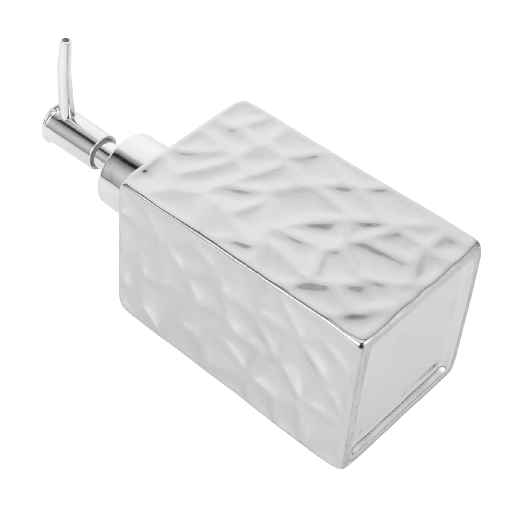 MUCKLILY Refillable Pump Lotion Bottle Elegant Dispenser for Shampoo Shower Gel and Hand Soap for Hotels Spas and Upscale Decor and Easy to Use Hammered Design