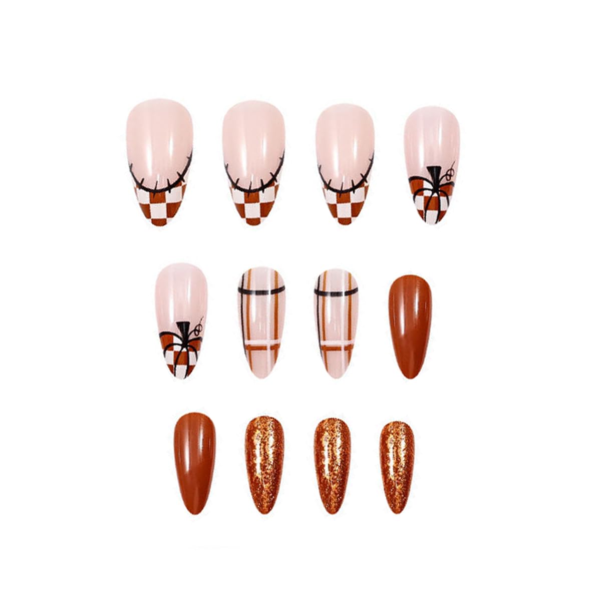 Thanksgiving Pumpkin Design Press-On Nails - Image 2
