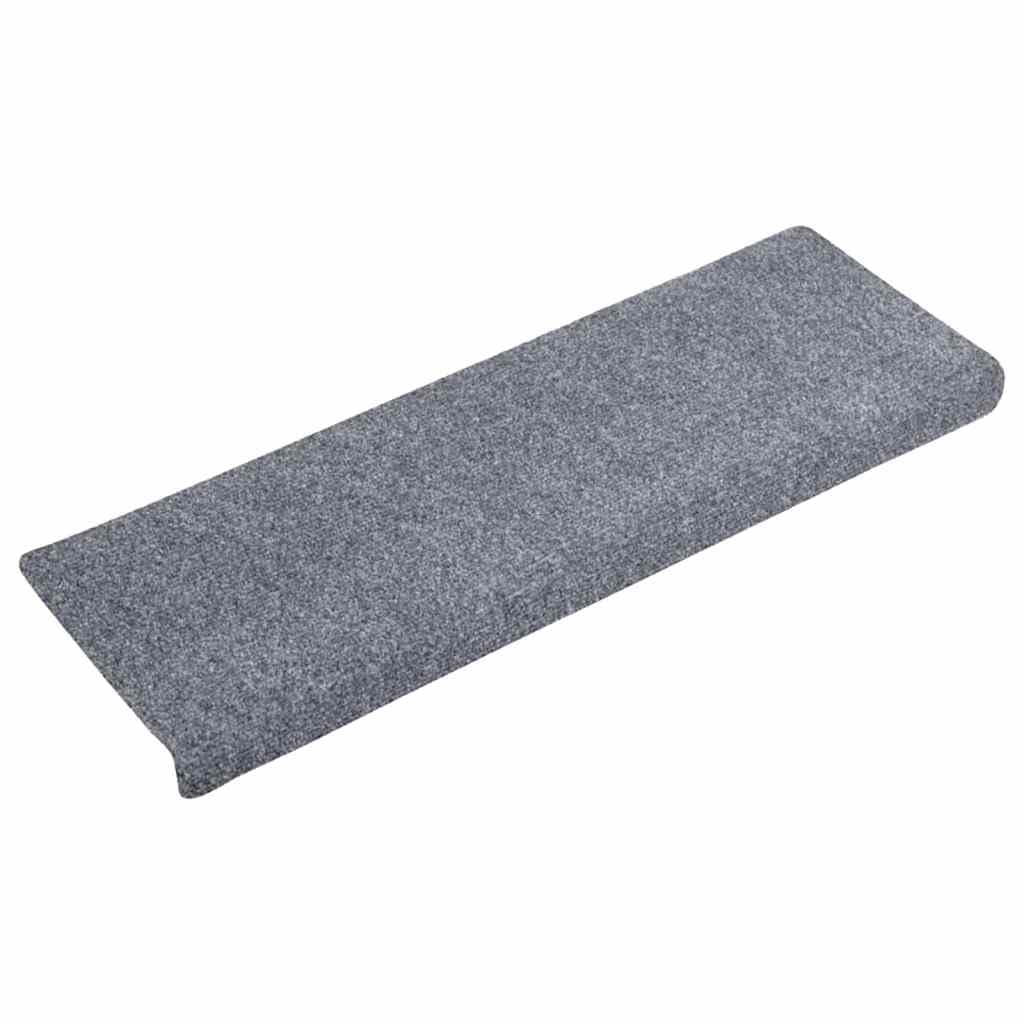 vidaXL Tappetini per Scale autoadesivi 20 pz 65x21x4 cm Grigio Chiaro Bordo Rettangolare