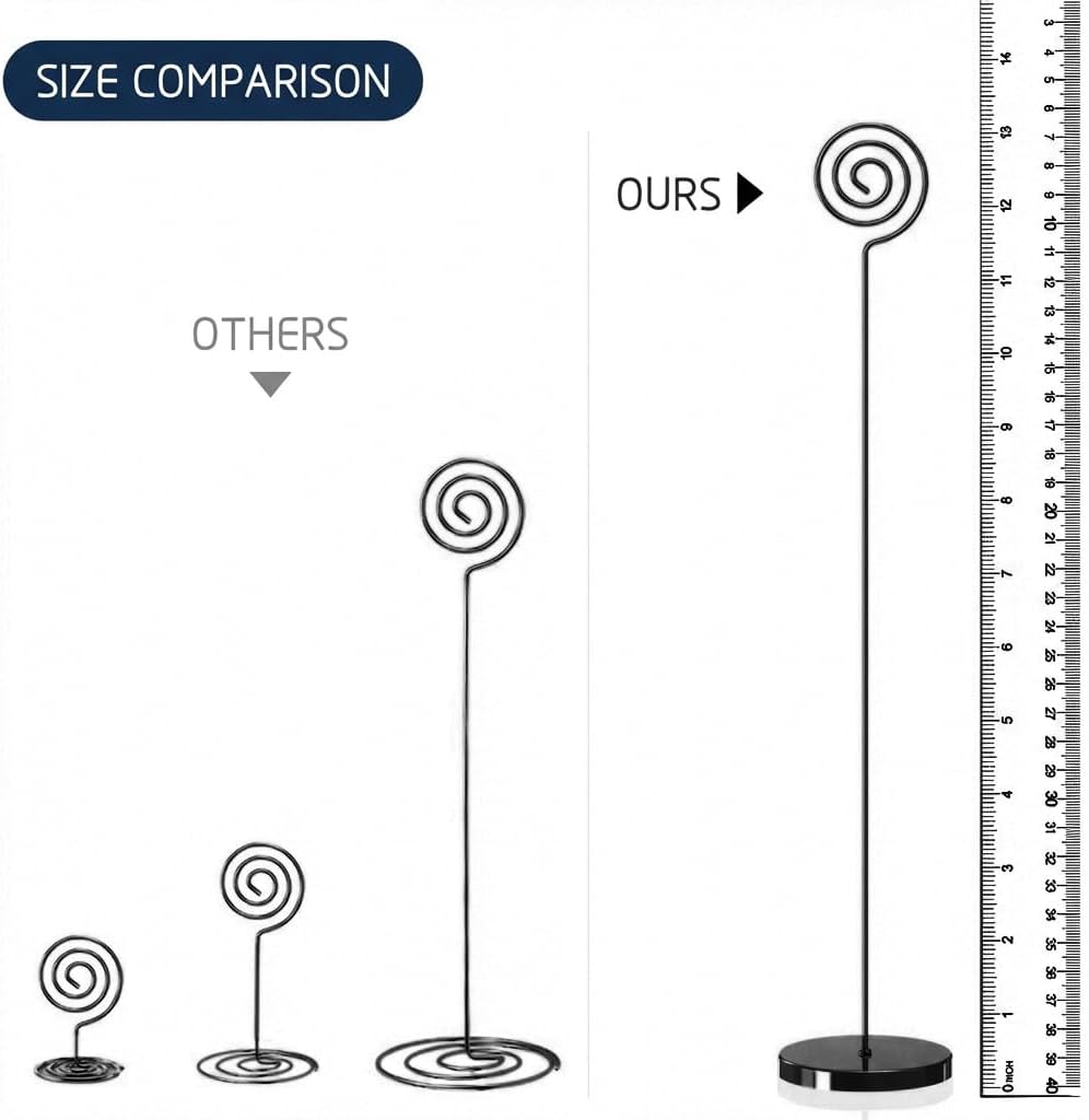 Table Number Holders 2Pcs - 13 inch Place Card Holder Metal Super Tall Table Number Stands for Wedding Party Graduation Reception Restaurant Home Photo Picture Office, Black Multi Circle image 4