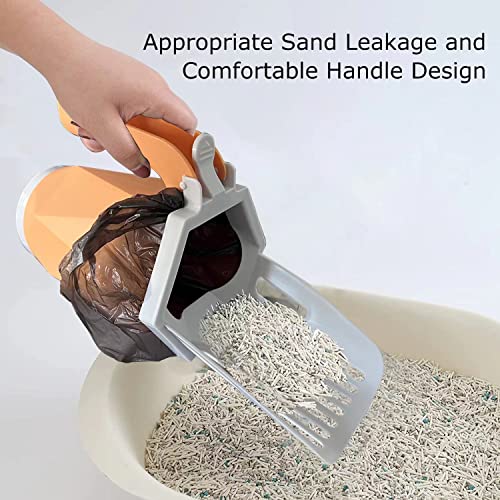 Kattypet Large Capacity Scooper Cat Litter Sifter, Integrated Detachable Deep Cat Litter Scoop With Waste Container, Cat Litter Disposal System (Yellow) #TOP3